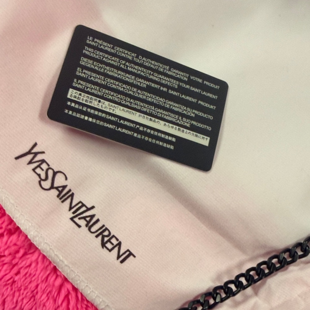 Saint Laurent Black Quilted Chain Crossbody Wallet - Picture 8 of 10